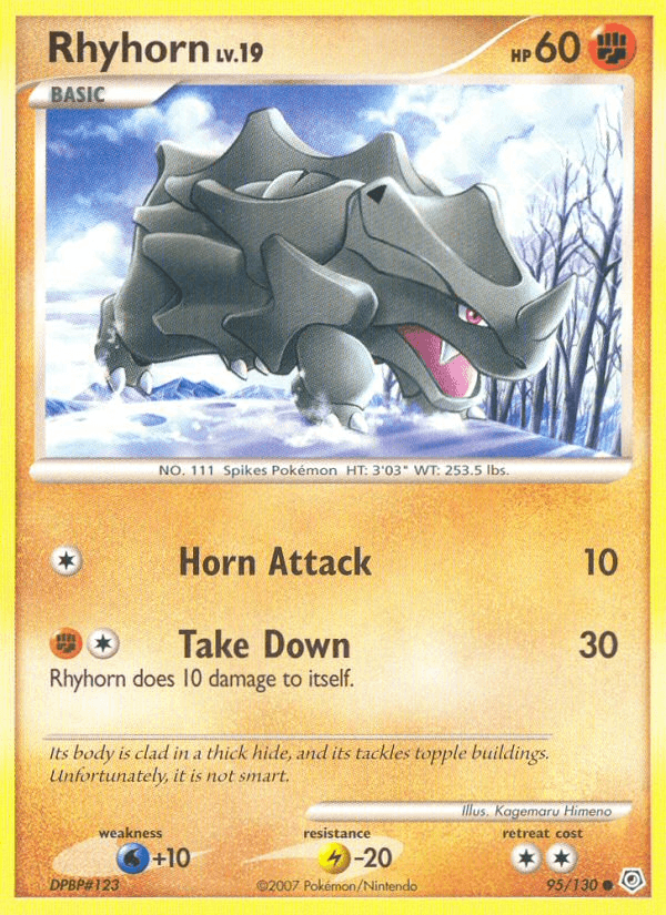Rhyhorn 95/130 Diamond & Pearl English Pokémon card