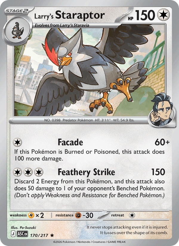 Larry's Staraptor 170/217 Ascended Heroes English Pokémon card