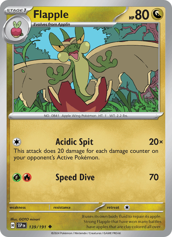 Flapple 139/191 Surging Sparks English Pokémon card