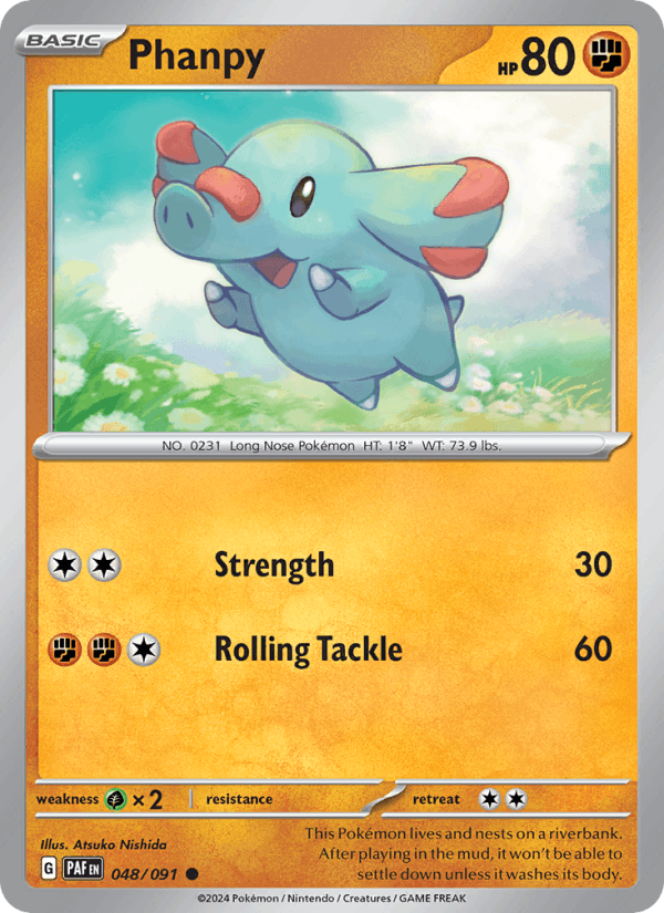 Phanpy 48/91 Paldean Fates English Pokémon card