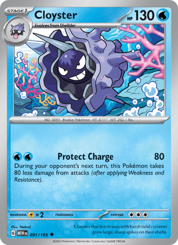 Cloyster 91/165 151 English Pokémon card