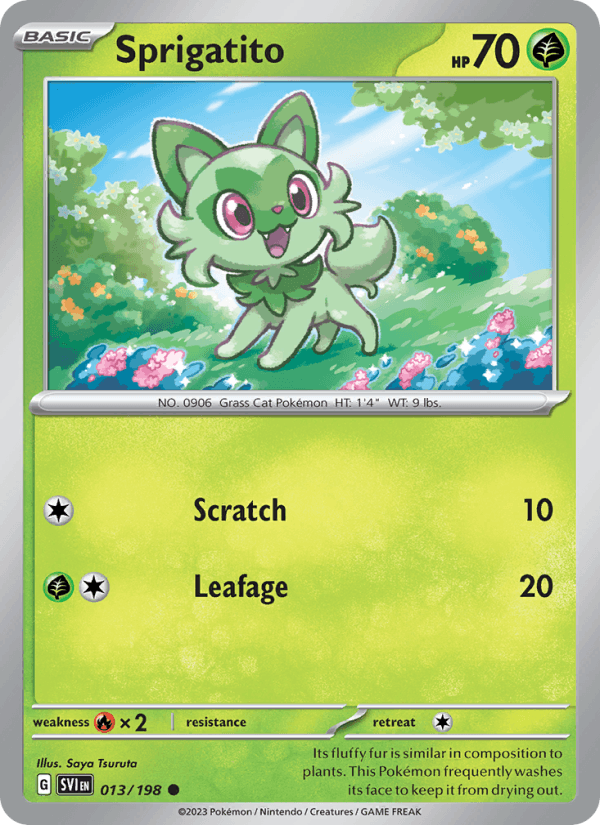 Sprigatito 13/198 Scarlet & Violet English Pokémon card