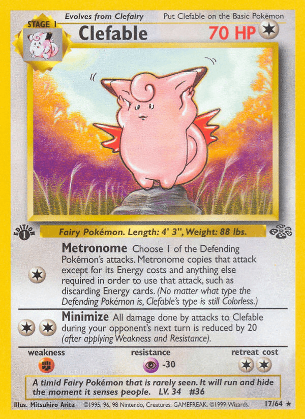 Clefable 17/64 Jungle English Pokémon card