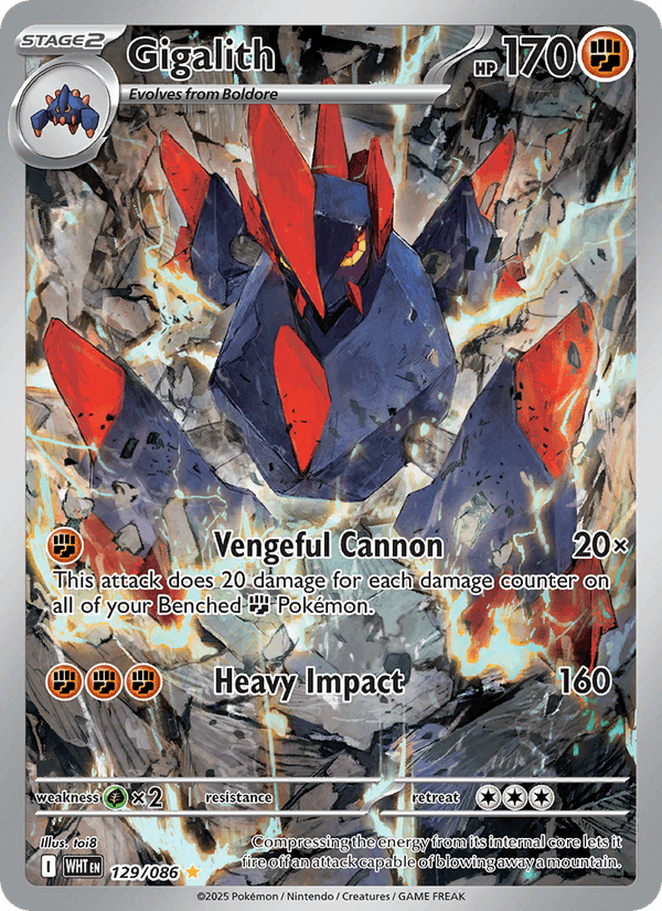 Gigalith 129/86 White Flare English Pokémon card