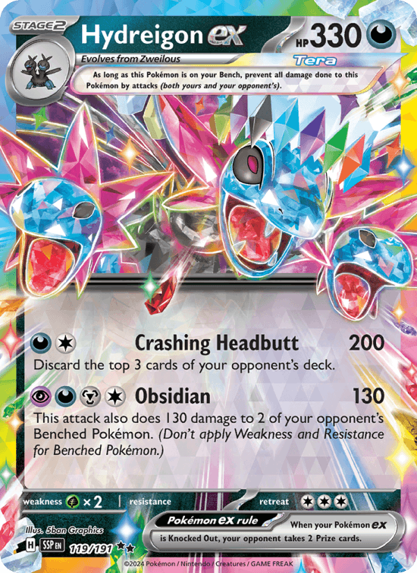 Hydreigon ex 119/191 Surging Sparks English Pokémon card