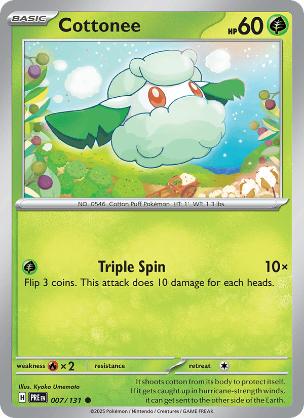 Cottonee 7/131 Prismatic Evolutions English Pokémon card