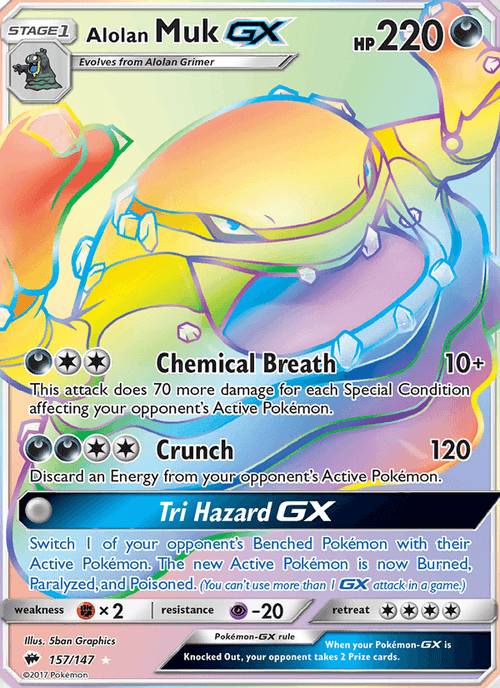 Alolan Muk GX 157/147 Burning Shadows English Pokémon card