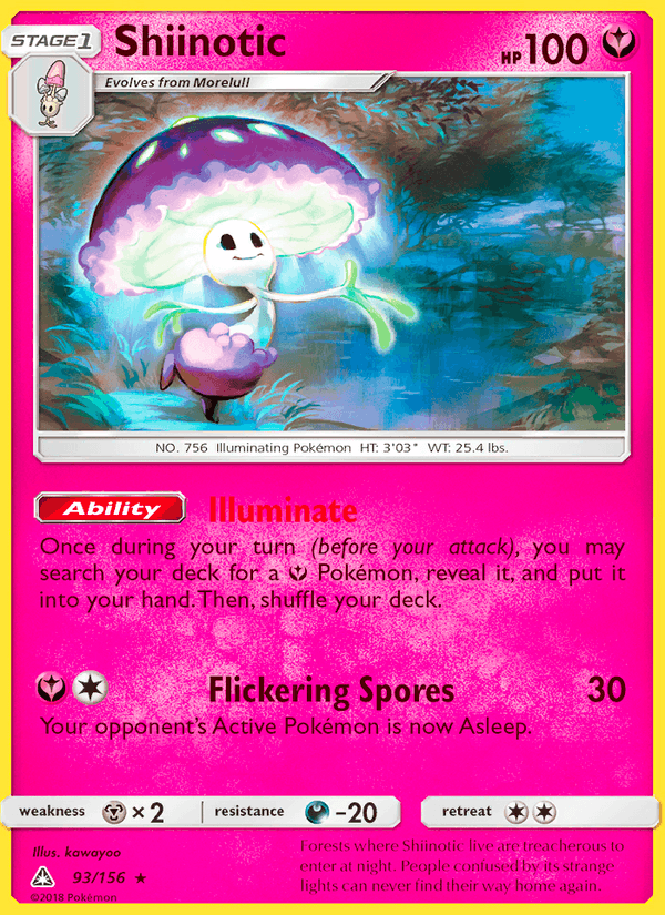 Shiinotic 93/156 Ultra Prism English Pokémon card