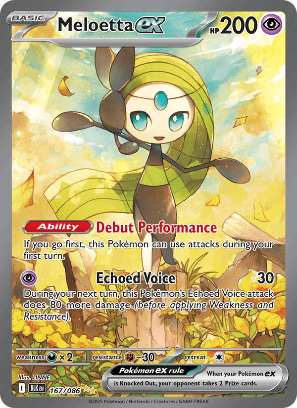 Meloetta ex 167/86 Black Bolt English Pokémon card