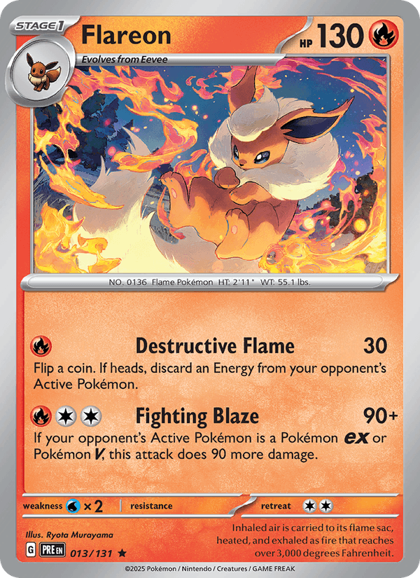 Flareon 13/131 Prismatic Evolutions English Pokémon card