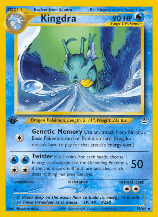 Kingdra 19 Neo Revelation English Pokemon card