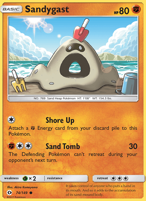 Sandygast 74/149 Sun & Moon Base Set English Pokémon card