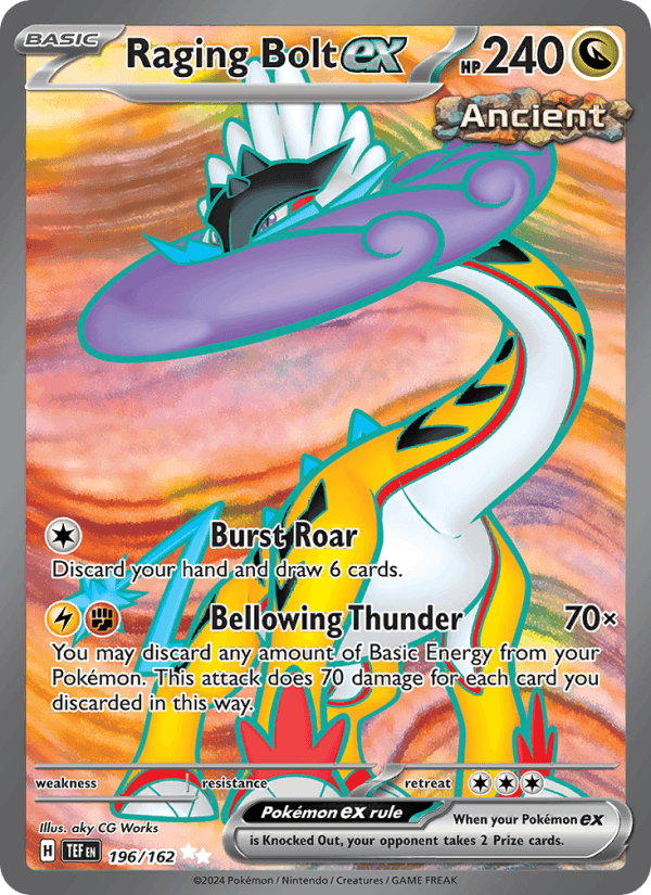 Raging Bolt ex 196/162 Temporal Forces English Pokémon card