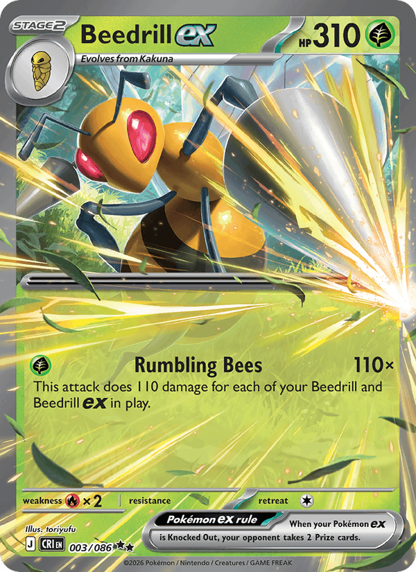 Beedrill ex 3/86 Chaos Rising English Pokémon card