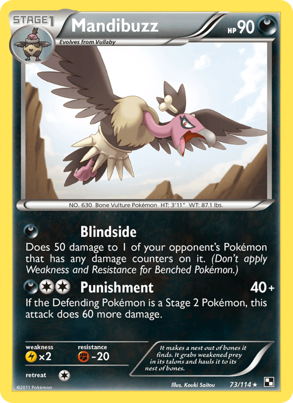 Mandibuzz 73/114 Black & White English Pokémon card