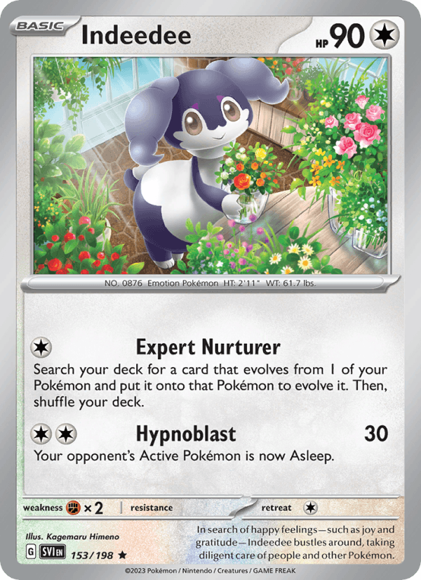 Indeedee 153/198 Scarlet & Violet English Pokémon card