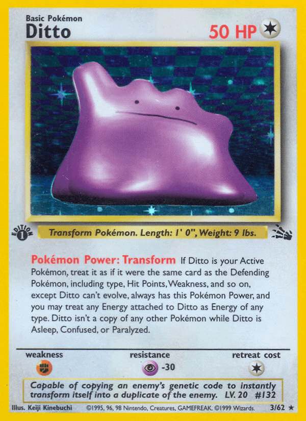 Ditto 3/62 Fossil English Pokémon card