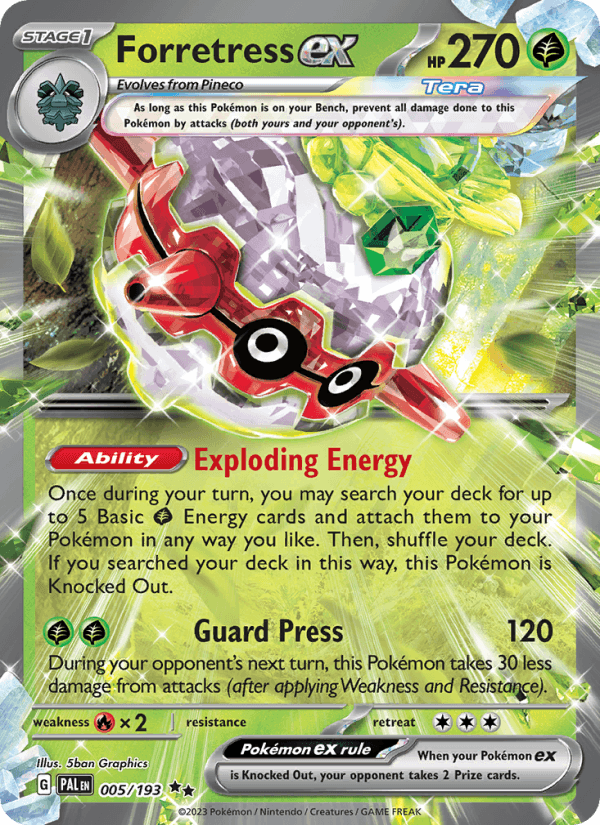 Forretress ex 5/193 Paldea Evolved English Pokémon card