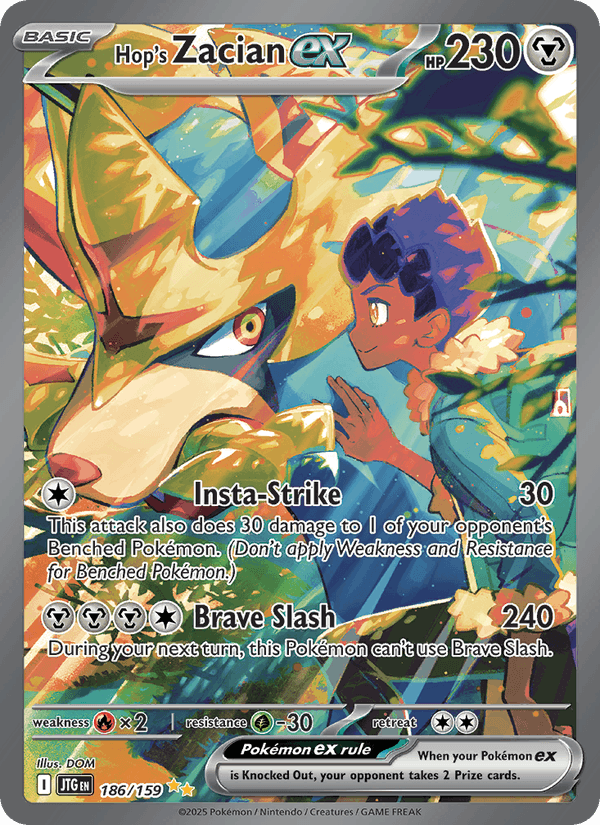 Hop's Zacian ex 186/159 Journey Together English Pokémon card
