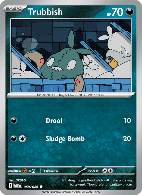 Trubbish 59/86 White Flare English Pokémon card