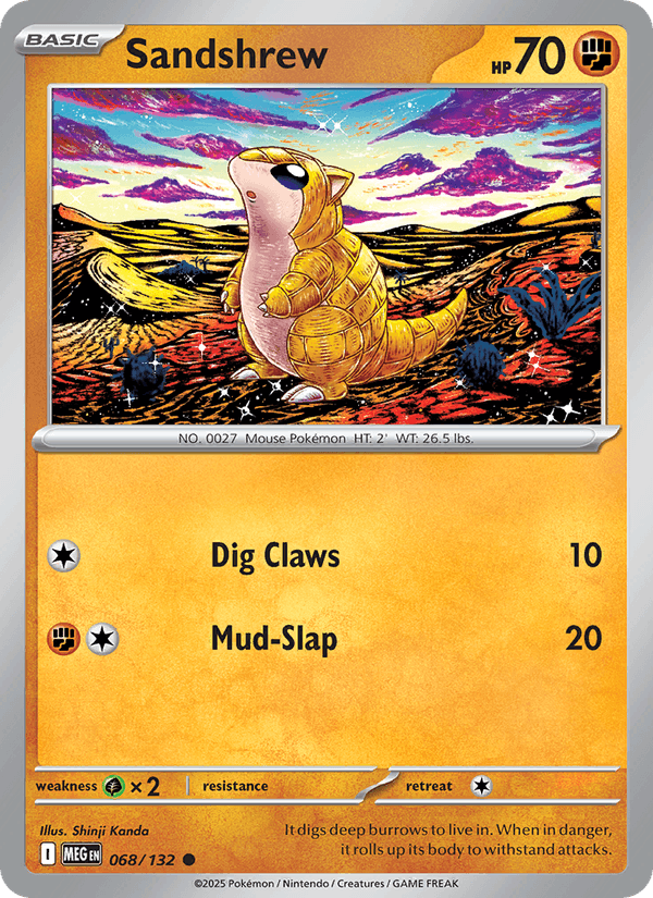 Sandshrew 68/132 Mega Evolution English Pokémon card