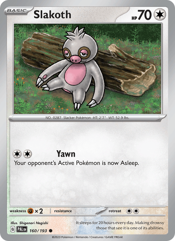 Slakoth 160/193 Paldea Evolved English Pokémon card