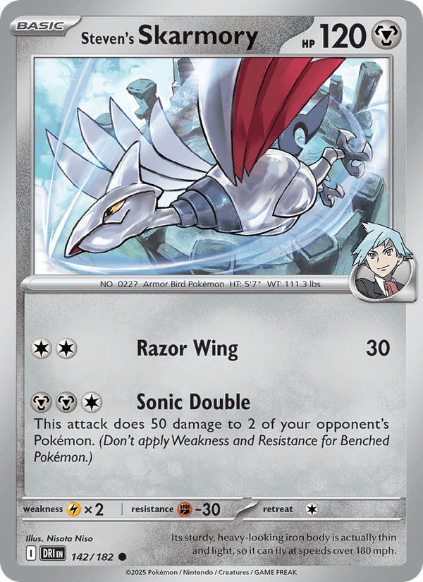 Steven's Skarmory 142/182 Destined Rivals English Pokémon card