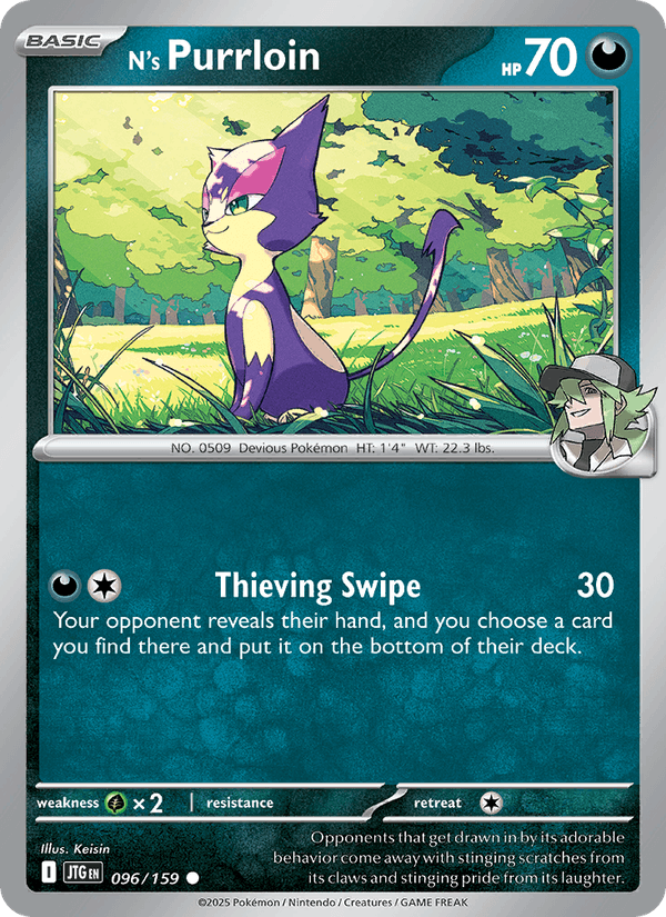 N's Purrloin 96/159 Journey Together English Pokémon card
