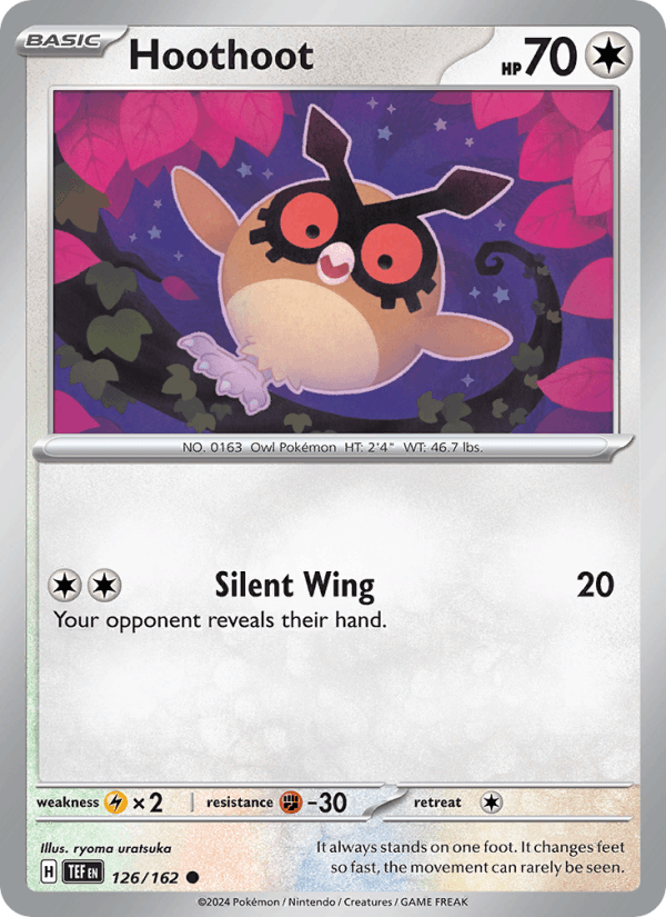 Hoothoot 126/162 Temporal Forces English Pokémon card
