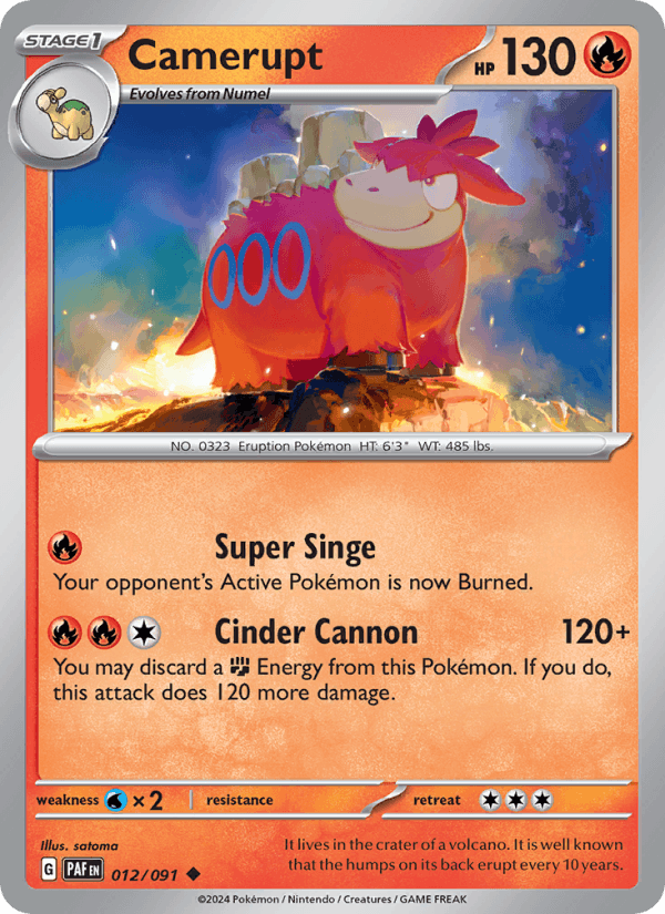 Camerupt 12/91 Paldean Fates English Pokémon card