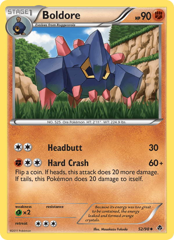 Boldore 52/98 Emerging Powers English Pokémon card