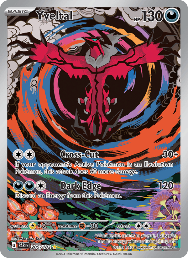 Yveltal 205/182 Paradox Rift English Pokémon card