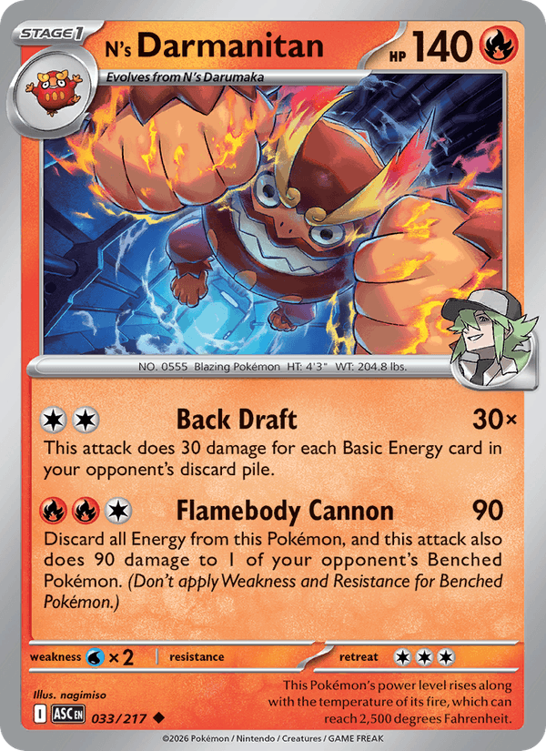 N's Darmanitan 33/217 Ascended Heroes English Pokémon card