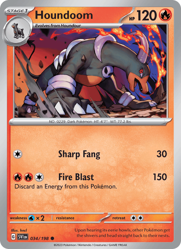 Houndoom 34/198 Scarlet & Violet English Pokémon card