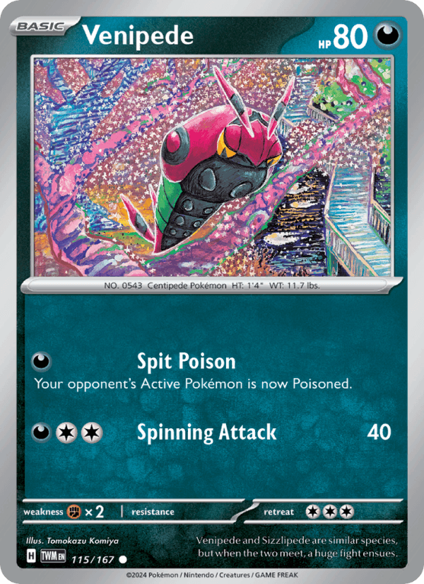 Venipede 115/167 Twilight Masquerade English Pokémon card