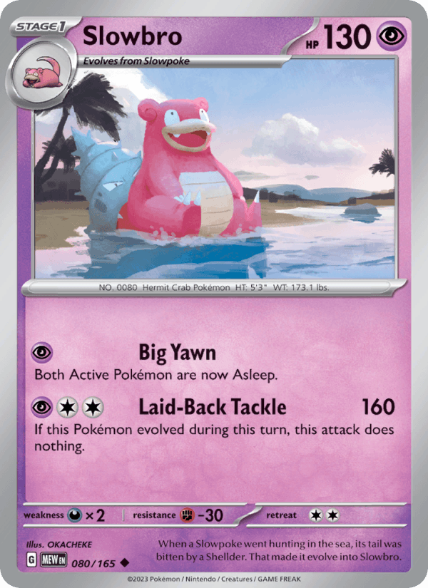 Slowbro 80/165 151 English Pokémon card