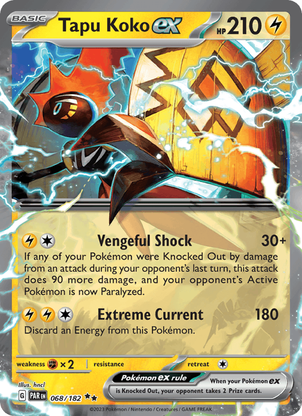 Tapu Koko ex 68/182 Paradox Rift English Pokémon card