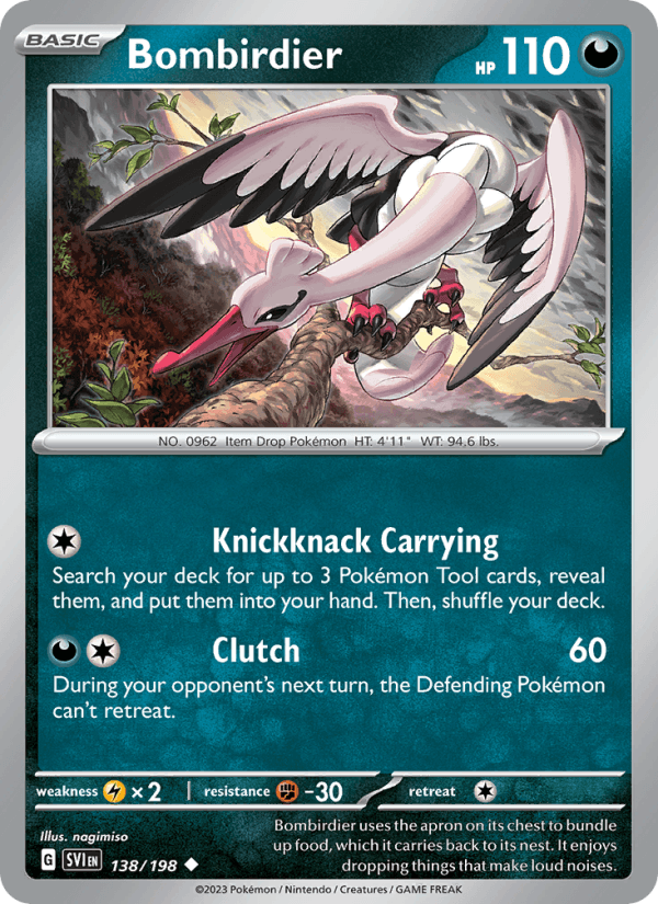 Bombirdier 138/198 Scarlet & Violet English Pokémon card