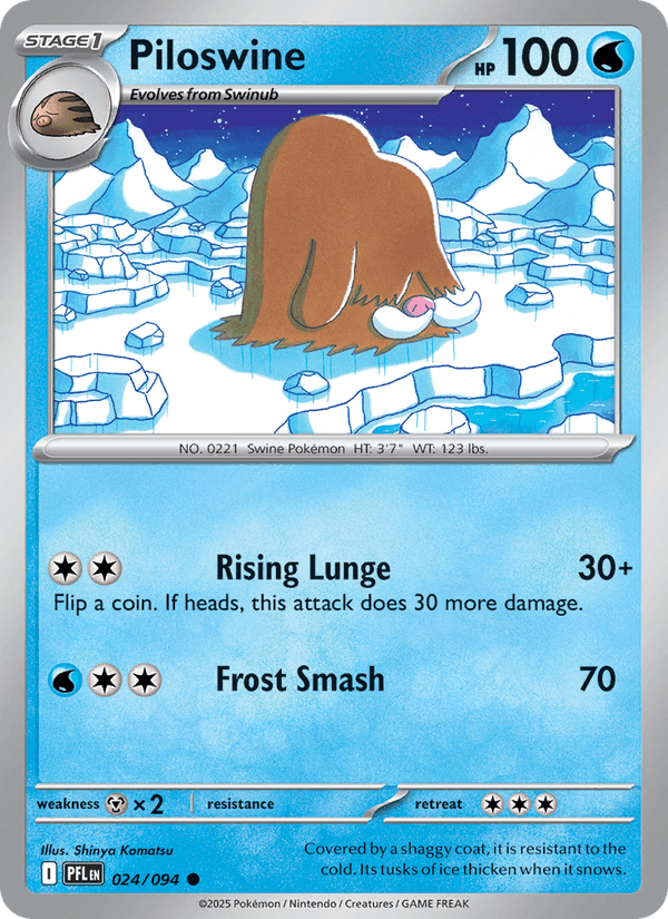 Piloswine 24/94 Phantasmal Flames English Pokémon card