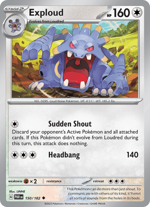 Exploud 150/182 Paradox Rift English Pokémon card