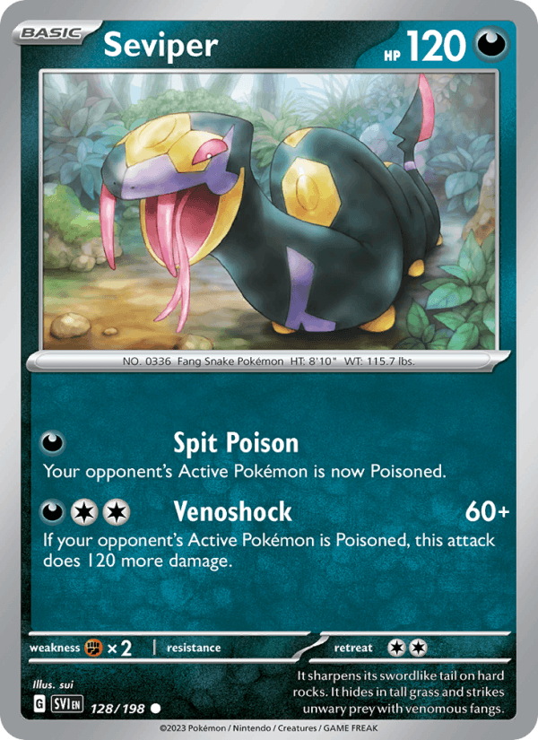 Seviper 128/198 Scarlet & Violet English Pokémon card