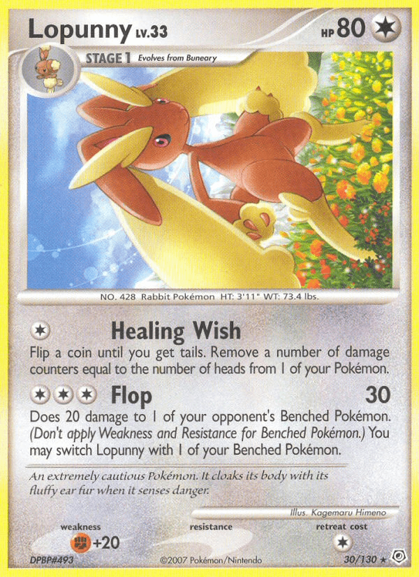 Lopunny 30/130 Diamond & Pearl English Pokémon card