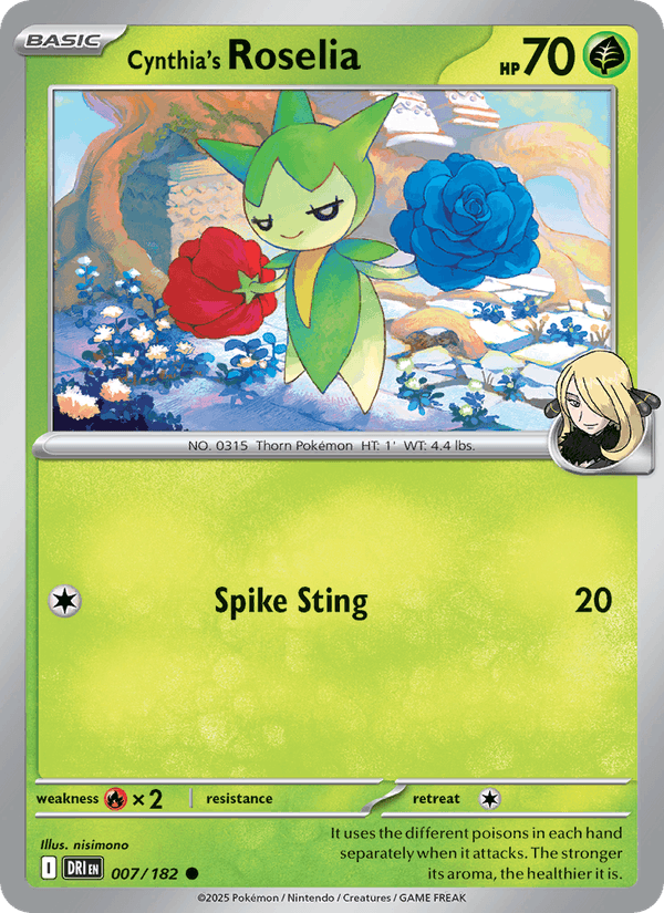 Cynthia's Roselia 7/182 Destined Rivals English Pokémon card