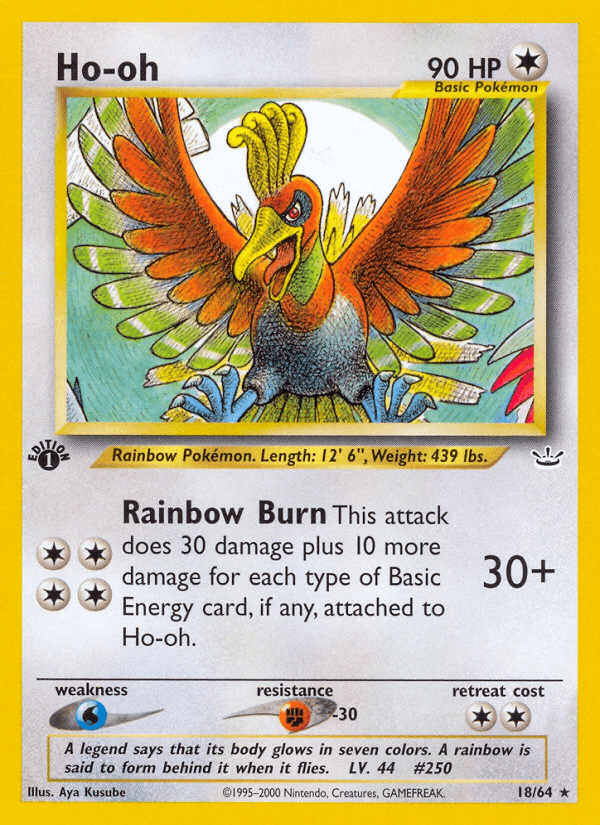 Ho-oh 18 Neo Revelation English Pokemon card