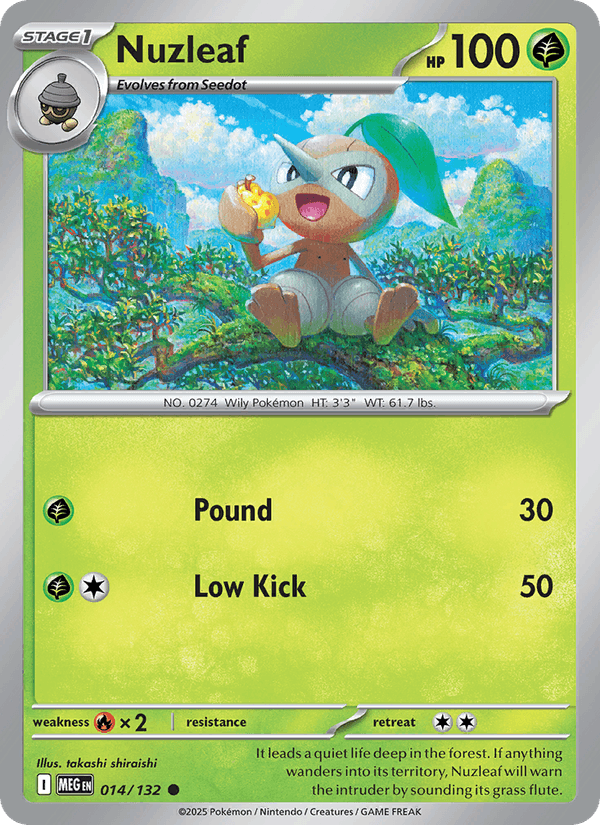 Nuzleaf 14/132 Mega Evolution English Pokémon card