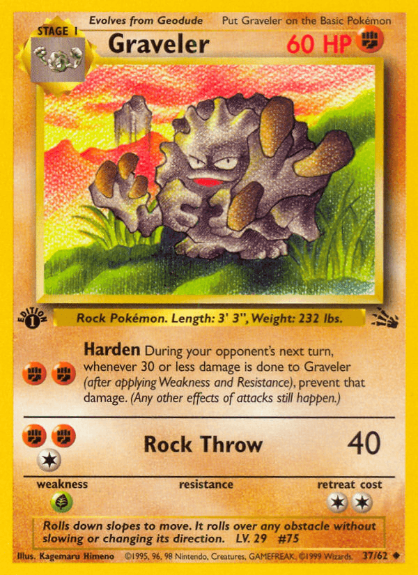 Graveler 37/62 Fossil English Pokémon card