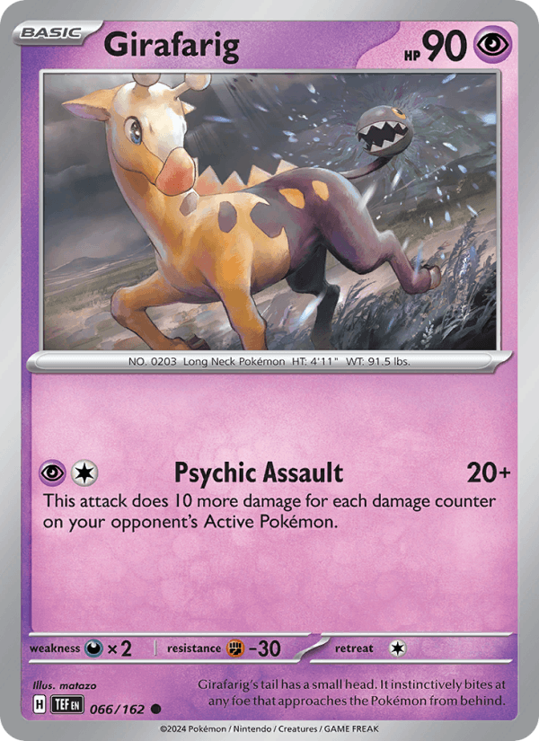 Girafarig 66/162 Temporal Forces English Pokémon card