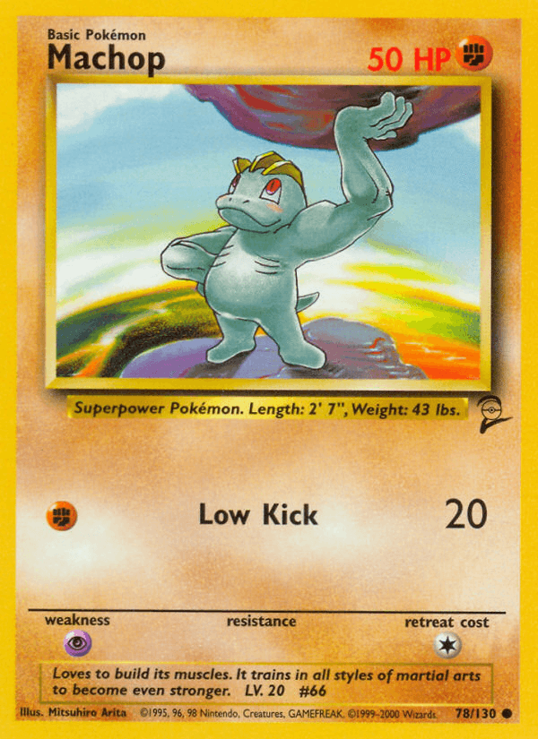 Machop 78/130 Base Set 2 English Pokémon card