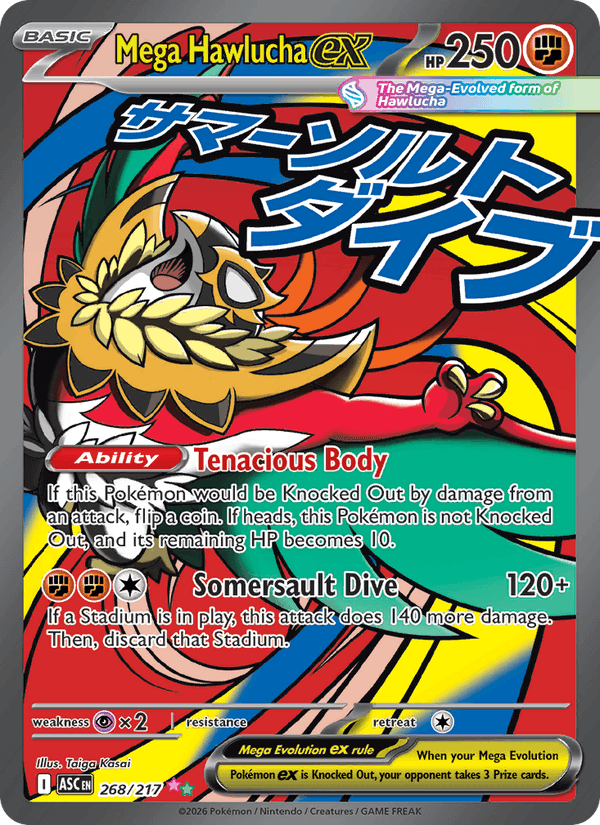 Mega Hawlucha ex 268/217 Ascended Heroes English Pokémon card