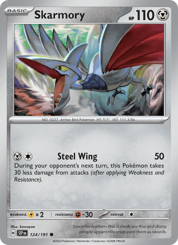 Skarmory 124/191 Surging Sparks English Pokémon card